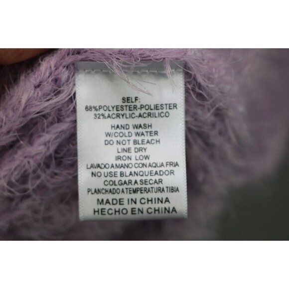 & Merci Eyelash Knit Open Front Purple Sweater-Size Small-Oversized-Soft - Picture 4 of 6